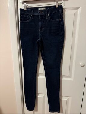 Madewell 9” Mid-Rise Skinny Jeans – Size 25 – Dark Wash Stretch Denim